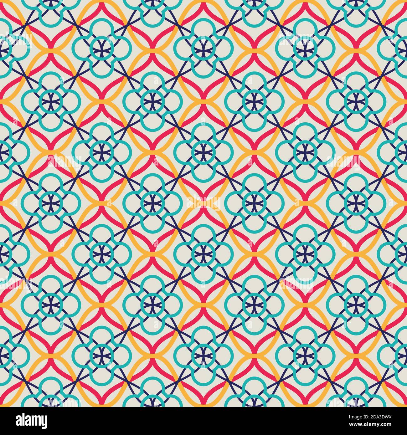 Traditional arabic tangled lattice pattern. Seamless vector background. Stock Vector