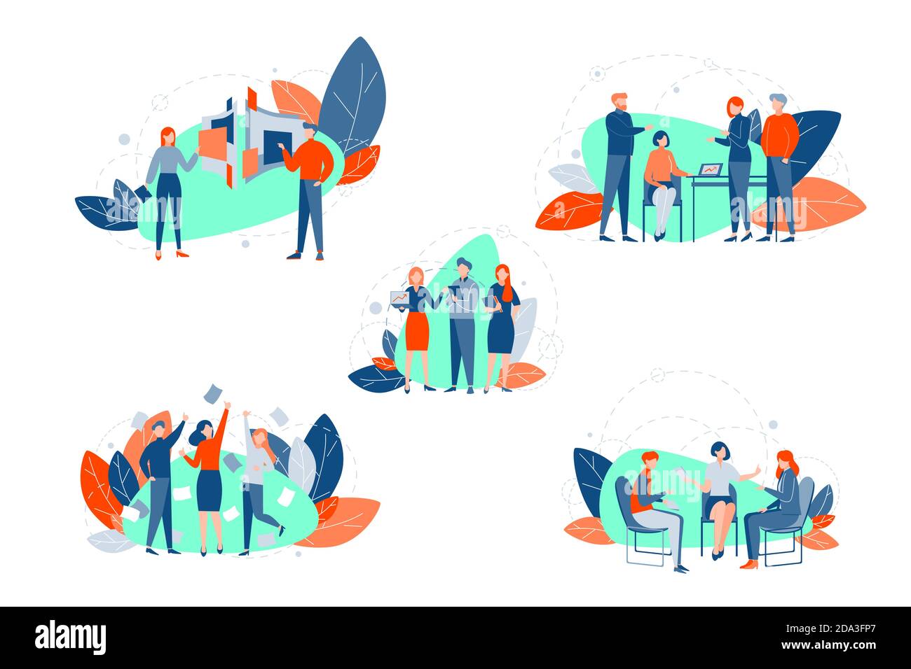 Teamwork, coworking, brainstorming set concept Stock Vector Image & Art ...