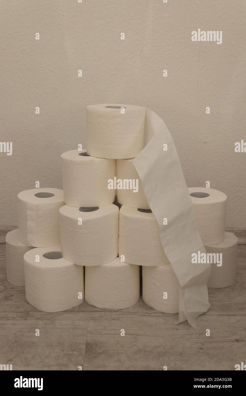 Close Up of stacked toilet paper Stock Photo Alamy