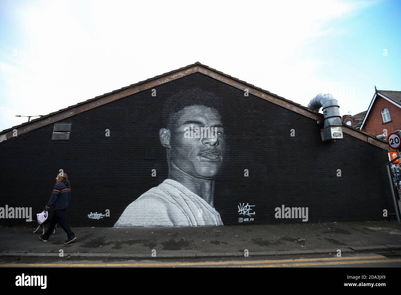 A mural of Manchester United striker Marcus Rashford by Street artist