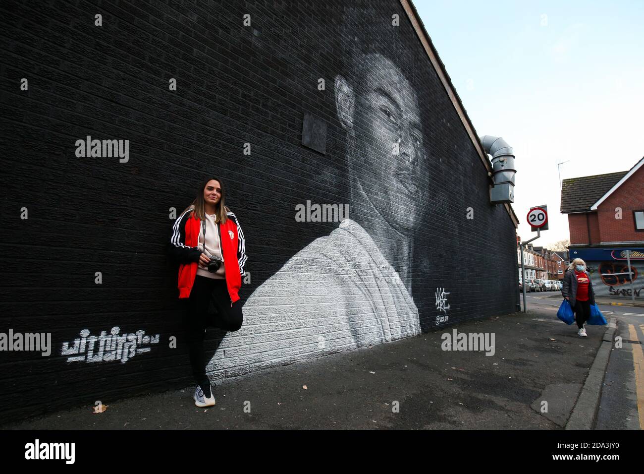 A mural of Manchester United striker Marcus Rashford by Street artist