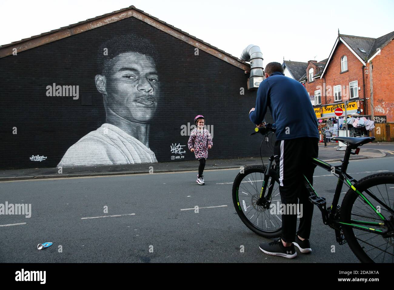 A mural of Manchester United striker Marcus Rashford by Street artist