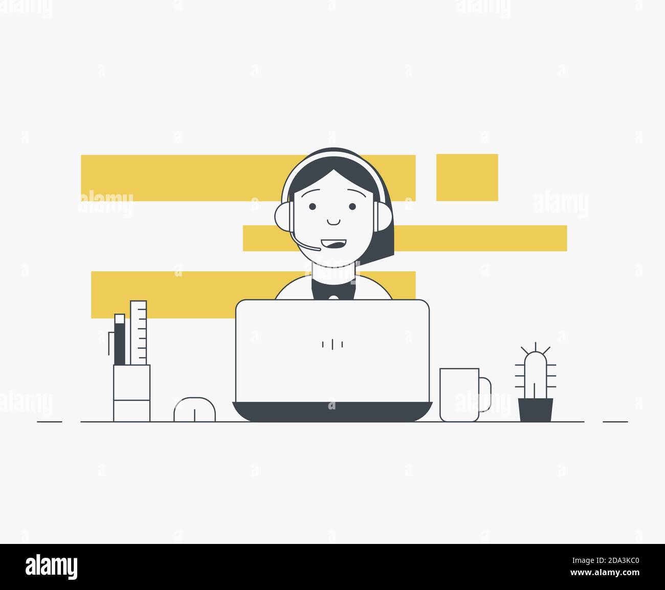Person on laptop working Stock Vector