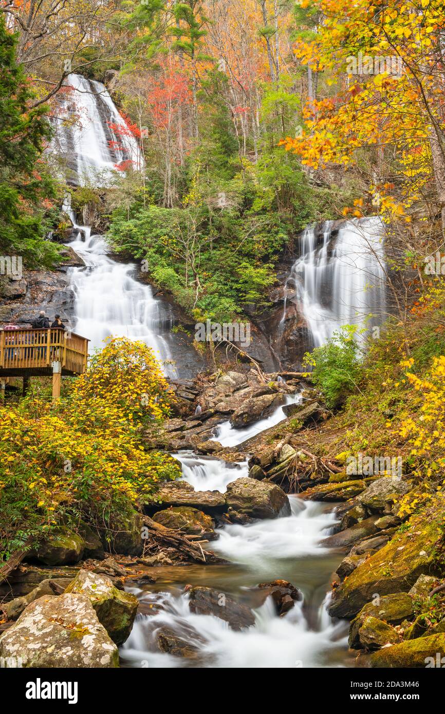 Anna Ruby Falls, Georgia, USA in autumn. Stock Photo