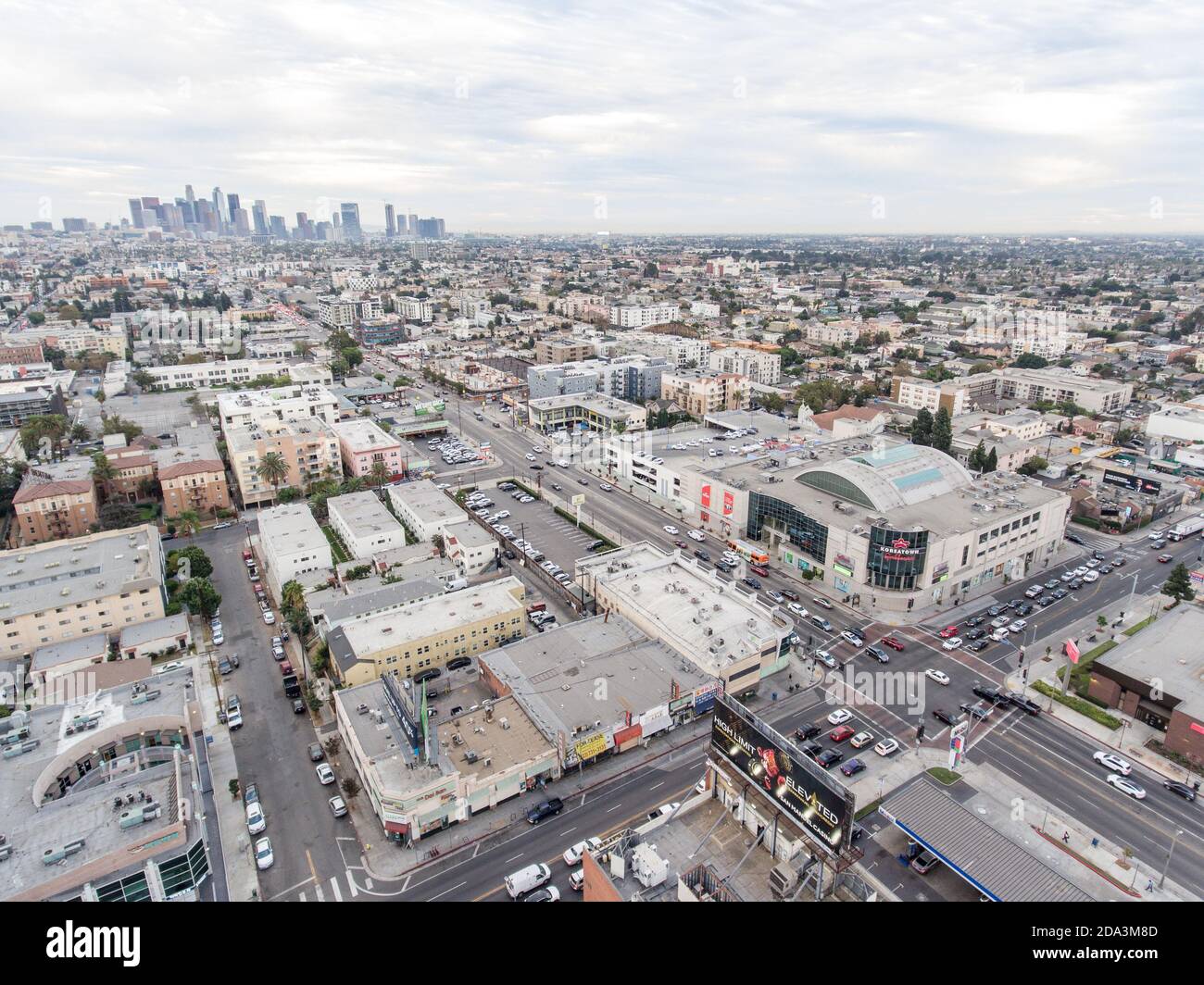 Los Angeles Olympic Blvd Eastbound 01 Front View at La Cienega Blvd ...