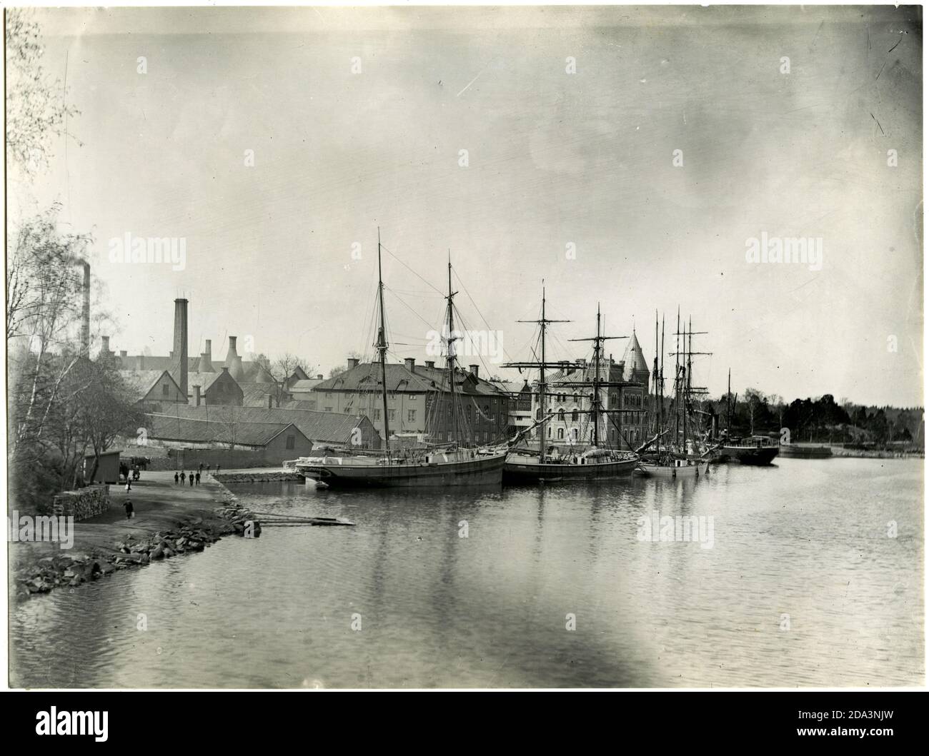 Old picture of Gustavsberg (Gustafsberg), Stockholm, Sweden Stock Photo