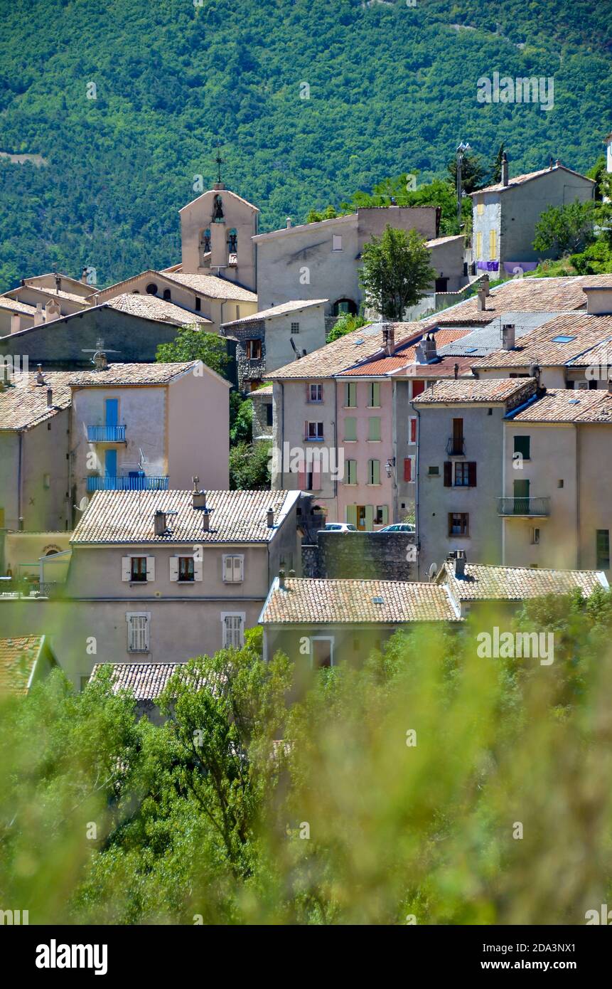 Vertical shot of the Village of Serres, HautesAlpes, Southeastern