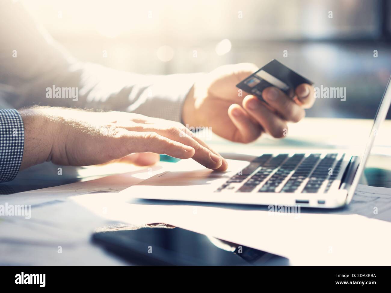 Online shopping with Bank credit card Stock Photo Alamy