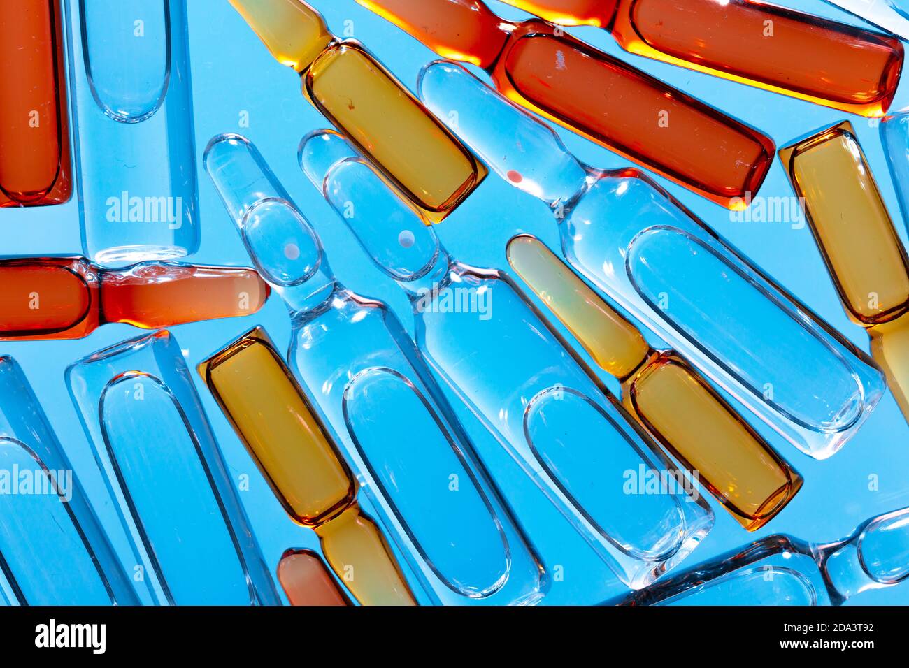 Medical background of ampule vials for injections Stock Photo Alamy