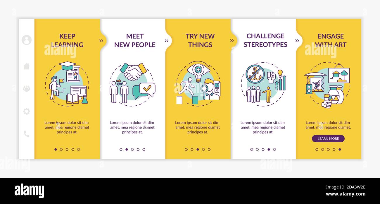 Boosting creative thinking tips onboarding vector template Stock Vector