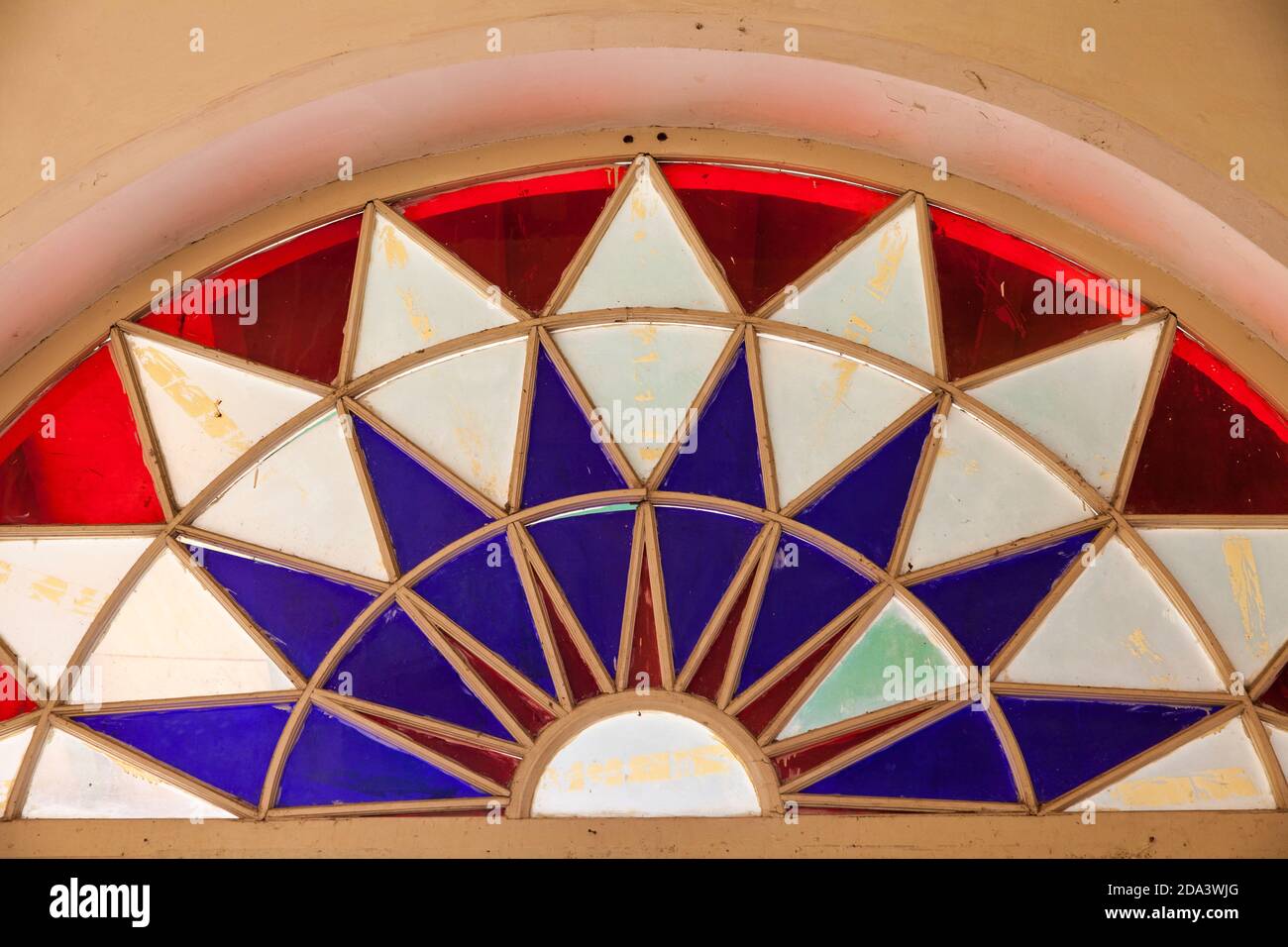 Cuba, Trinidad, Stained glass window in Casa de Culture Stock Photo - Alamy