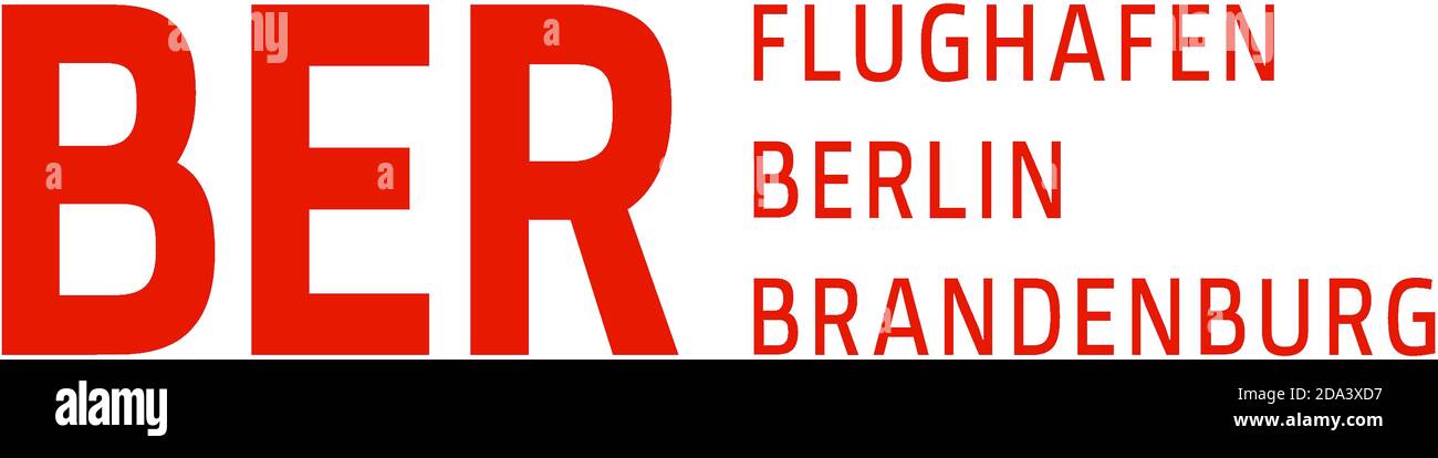 Logo of the Berlin airport BER in Schönefeld - Germany. Stock Photo