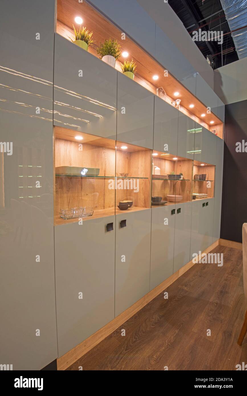 Living room lounge area in luxury apartment show home showing interior design decor furnishing