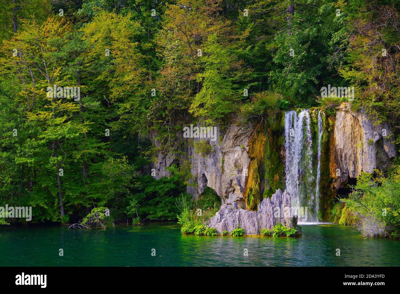 Early autumn landscape at Plitvice Lakes, Croatia, Europe Stock Photo