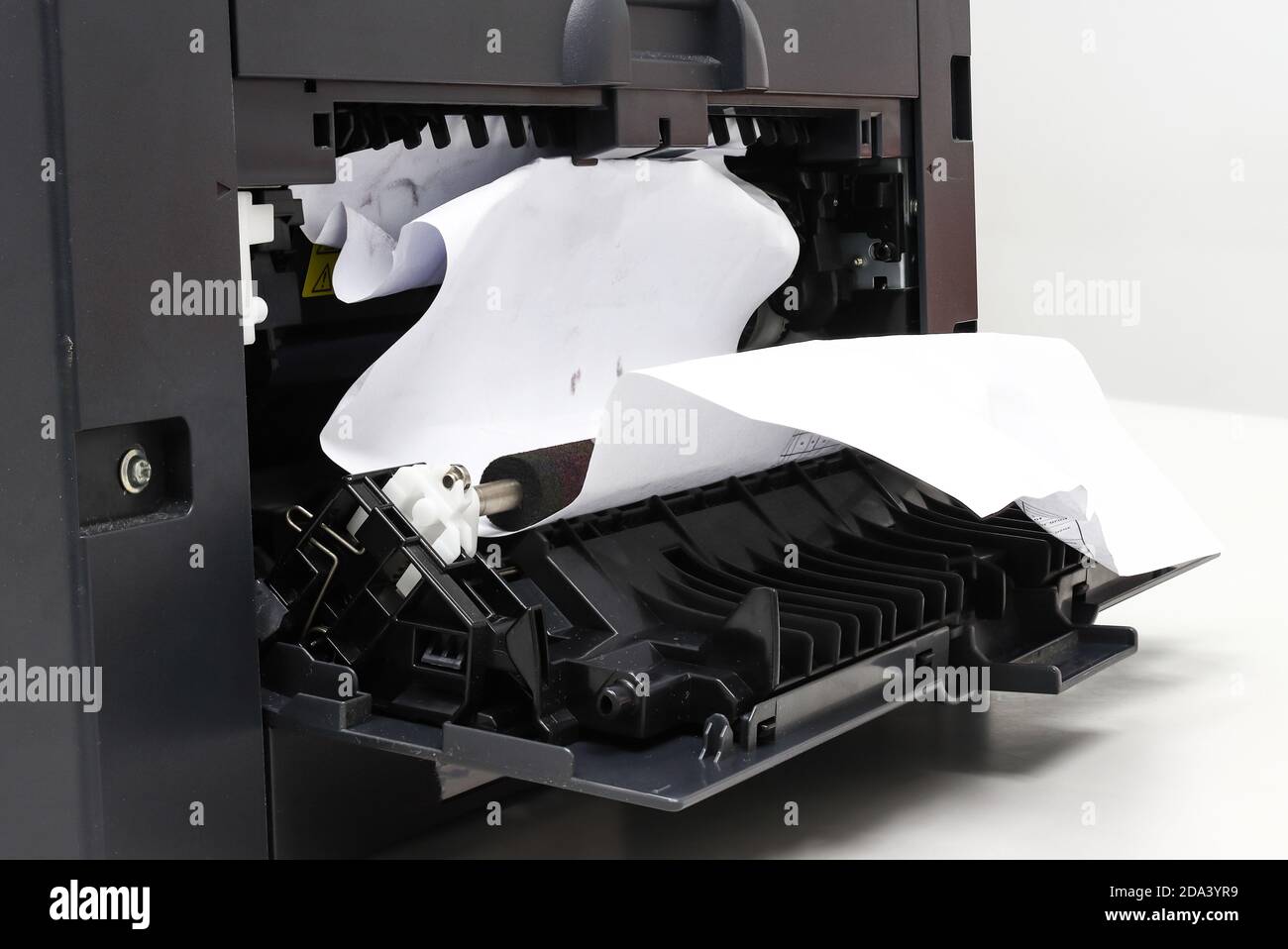 Paper Stuck, Paper Jam In Printer At Office Stock Photo - Alamy