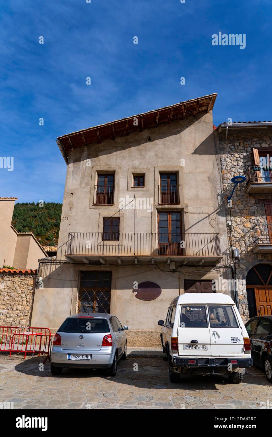 Picasso House, Gosol, Catalonia - house where Pablo Picasso lived, and inspired his invention of cubism. Stock Photo