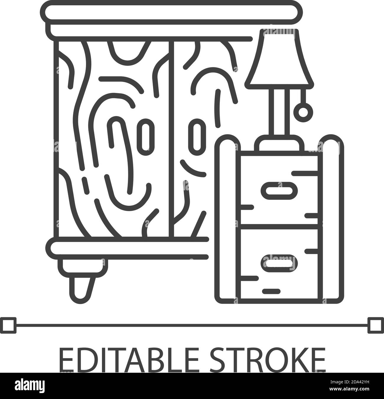 Wooden furniture linear icon Stock Vector Image & Art - Alamy