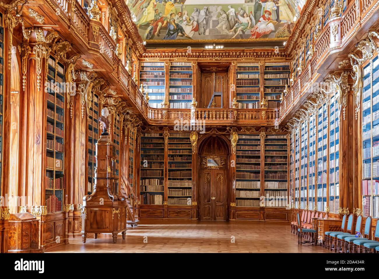 Strahov Monastery in Prague, Philosophical Hall of the Library Stock Photo