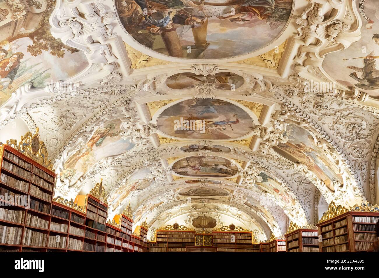 Strahov Monastery in Prague, ceiling of the Theological Hall of the Library Stock Photo