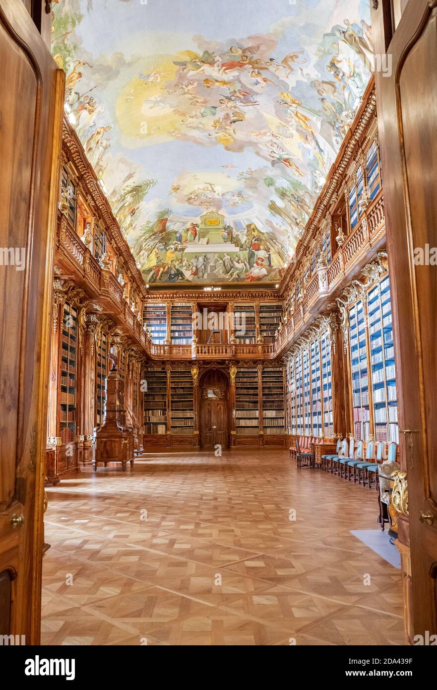 Strahov Monastery in Prague, Philosophical Hall of the Library Stock Photo