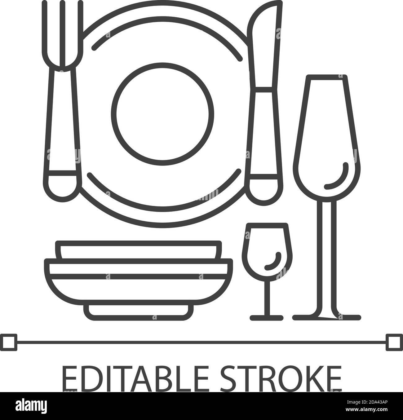 Eating utensils linear icon Stock Vector Image & Art Alamy