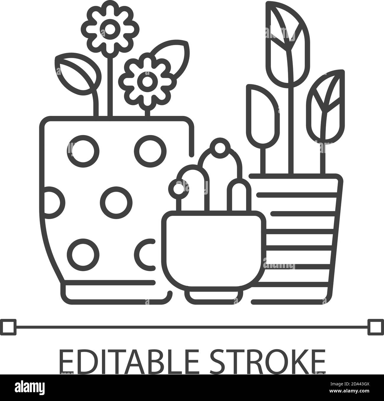 Flower planters linear icon Stock Vector Image & Art Alamy