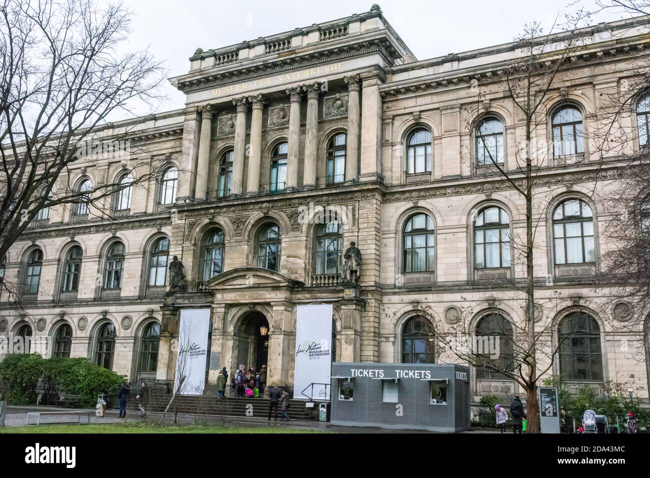 Berlin, Germany – January 28, 2018. Museum for Natural History (Museum fur Naturkunde) in Berlin. Exterior view with people in winter. Stock Photo