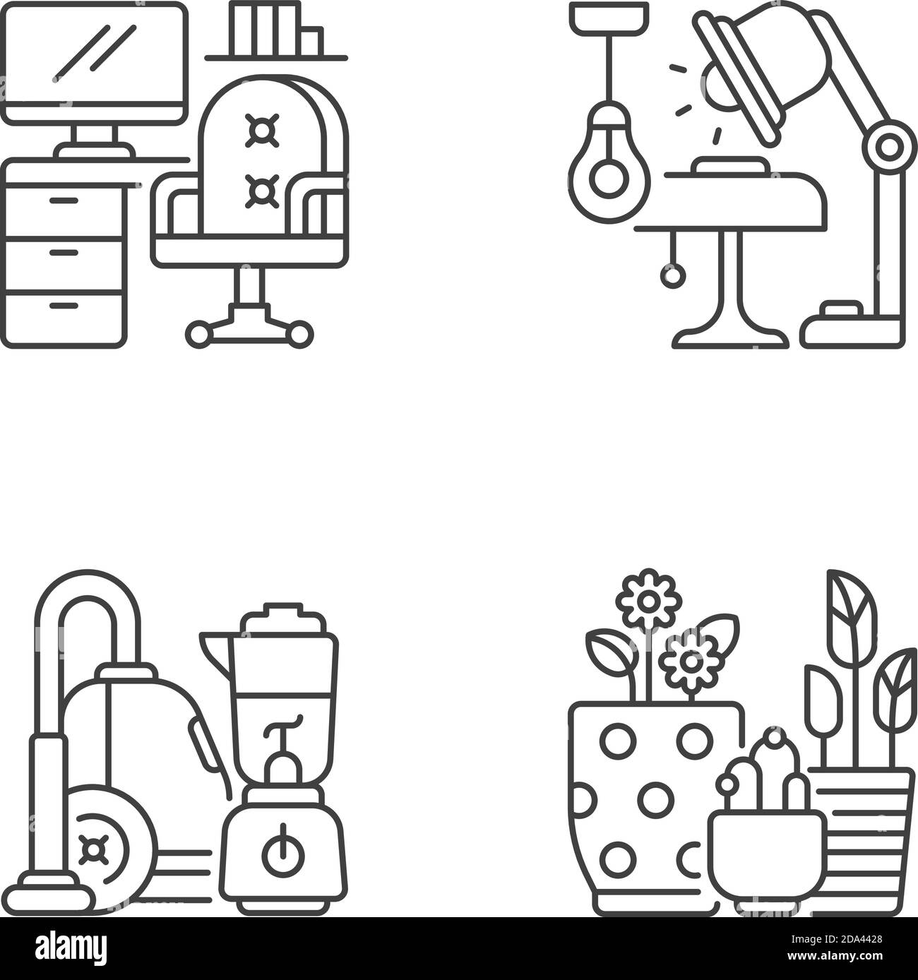 Home and living design linear icons set Stock Vector Image & Art - Alamy