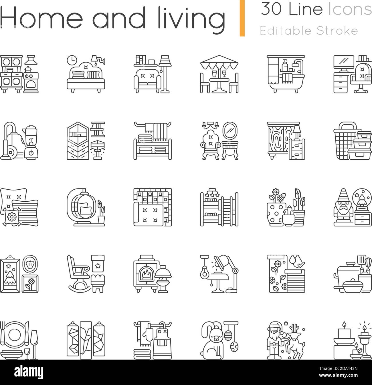 Home living icons simple hi-res stock photography and images - Alamy