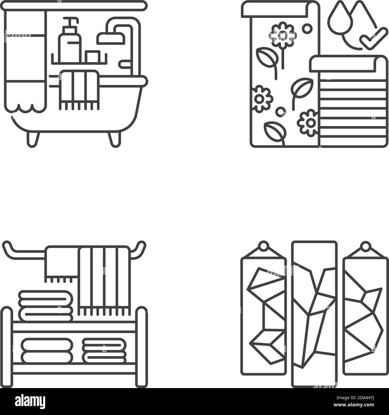Style ideas for home linear icons set Stock Vector