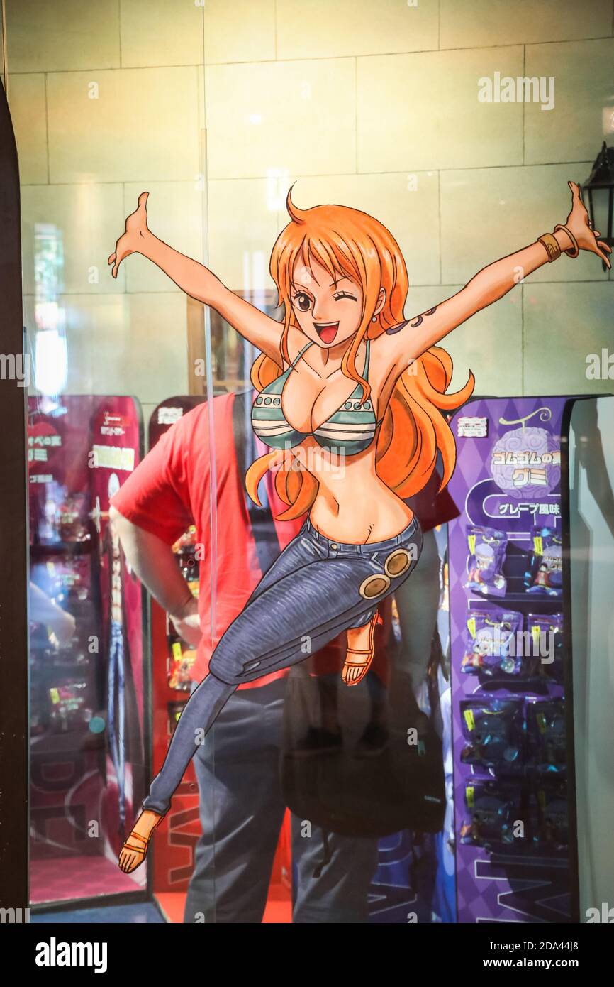 The One Piece Characters in Tokyo Tower, Japan Stock Photo