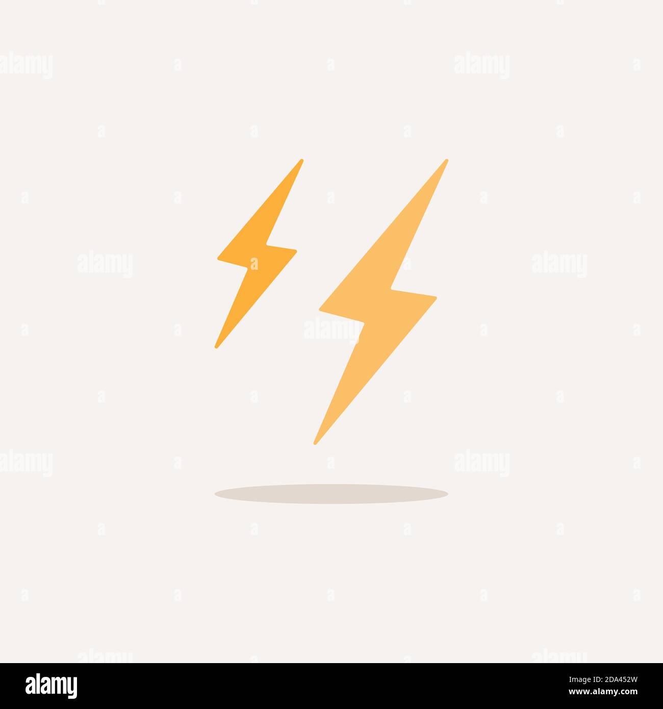 Lightning. Color icon with shadow. Weather glyph vector illustration ...