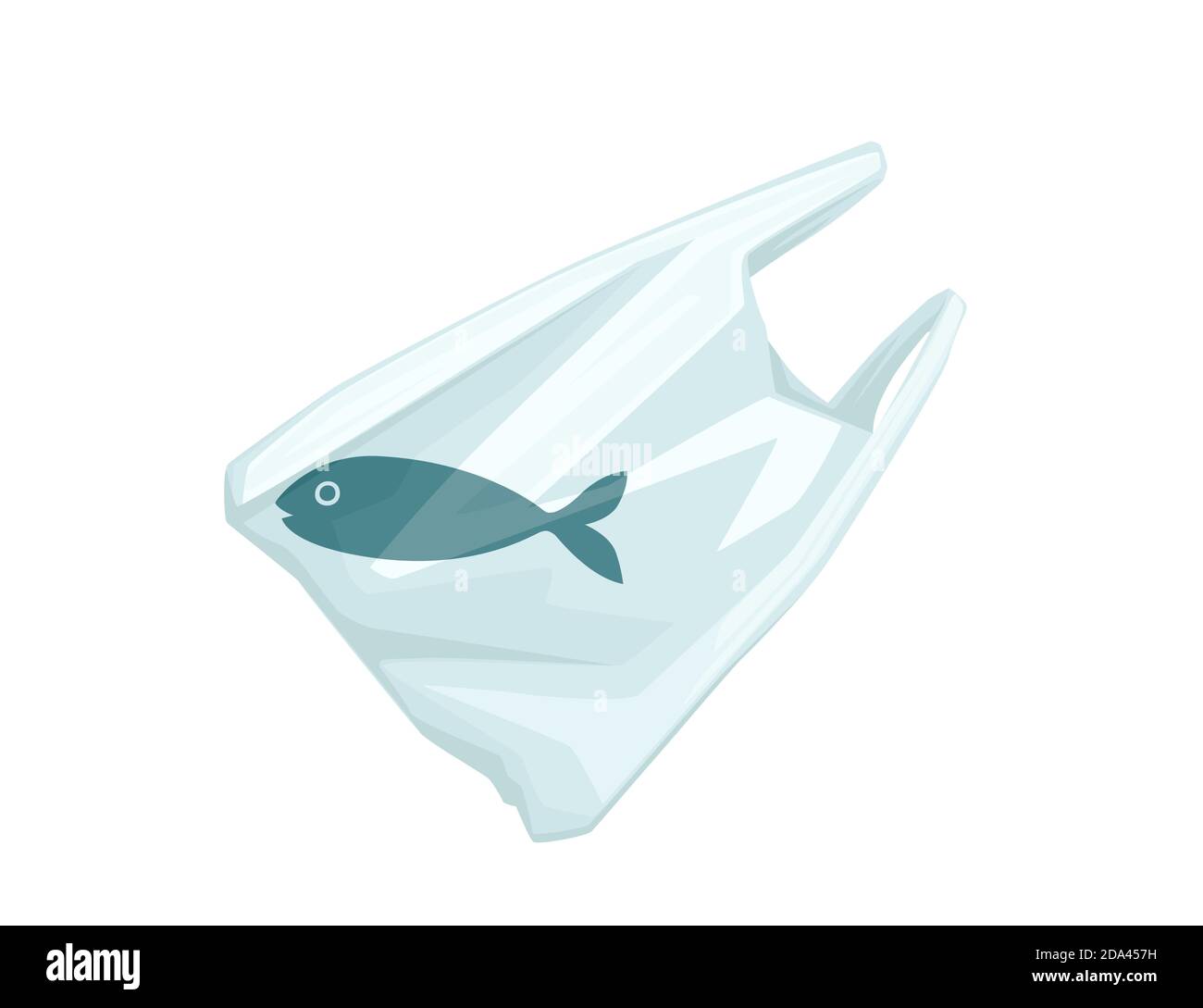 Fish in plastic bag abstract illustration pollution problem flat vector  illustration on white background Stock Vector Image & Art - Alamy