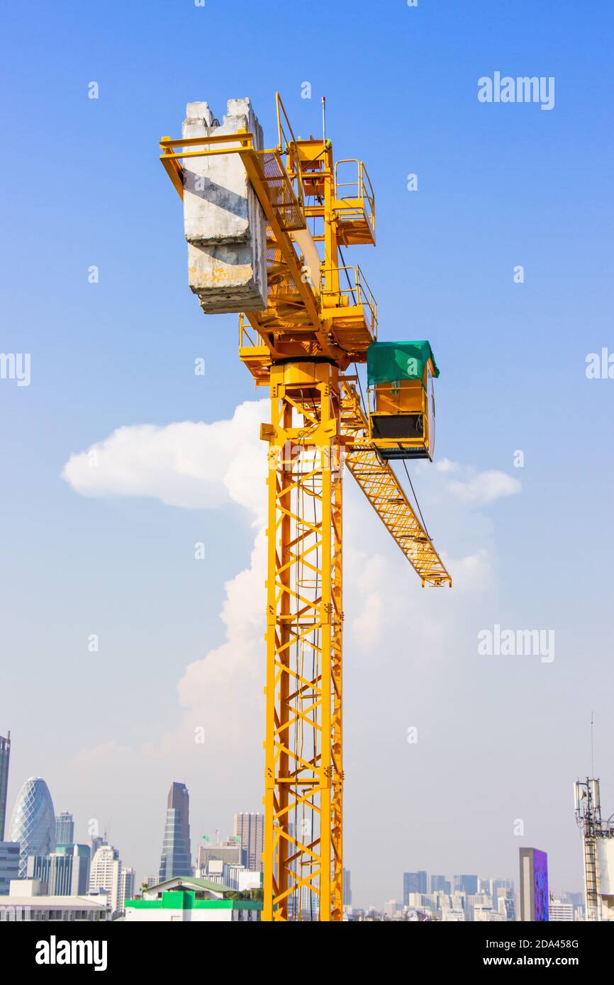 Crane is used in the construction of high buildings for tool