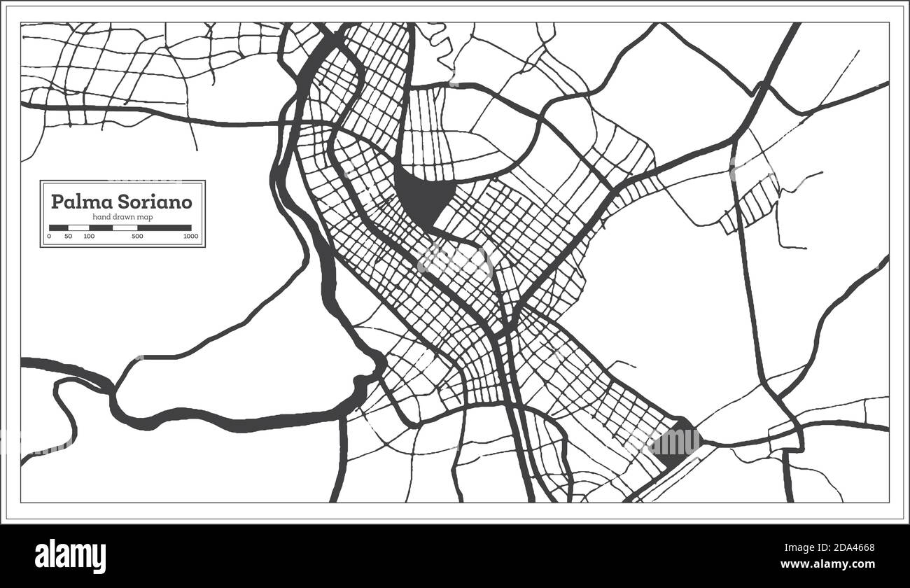 Palma Soriano Cuba Map Palma Soriano Cuba City Map In Black And White Color In Retro Style.  Outline Map. Vector Illustration Stock Vector Image & Art - Alamy