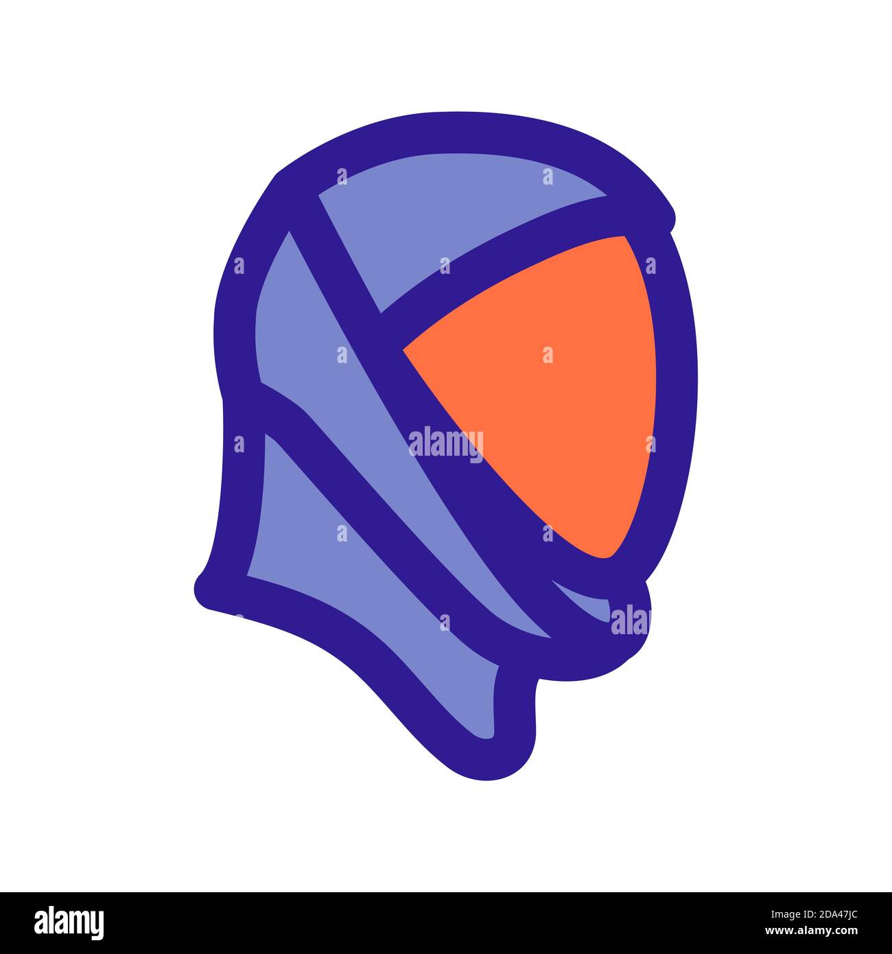 Space helmet outline icon. New astronaut uniform. Space symbol Stock