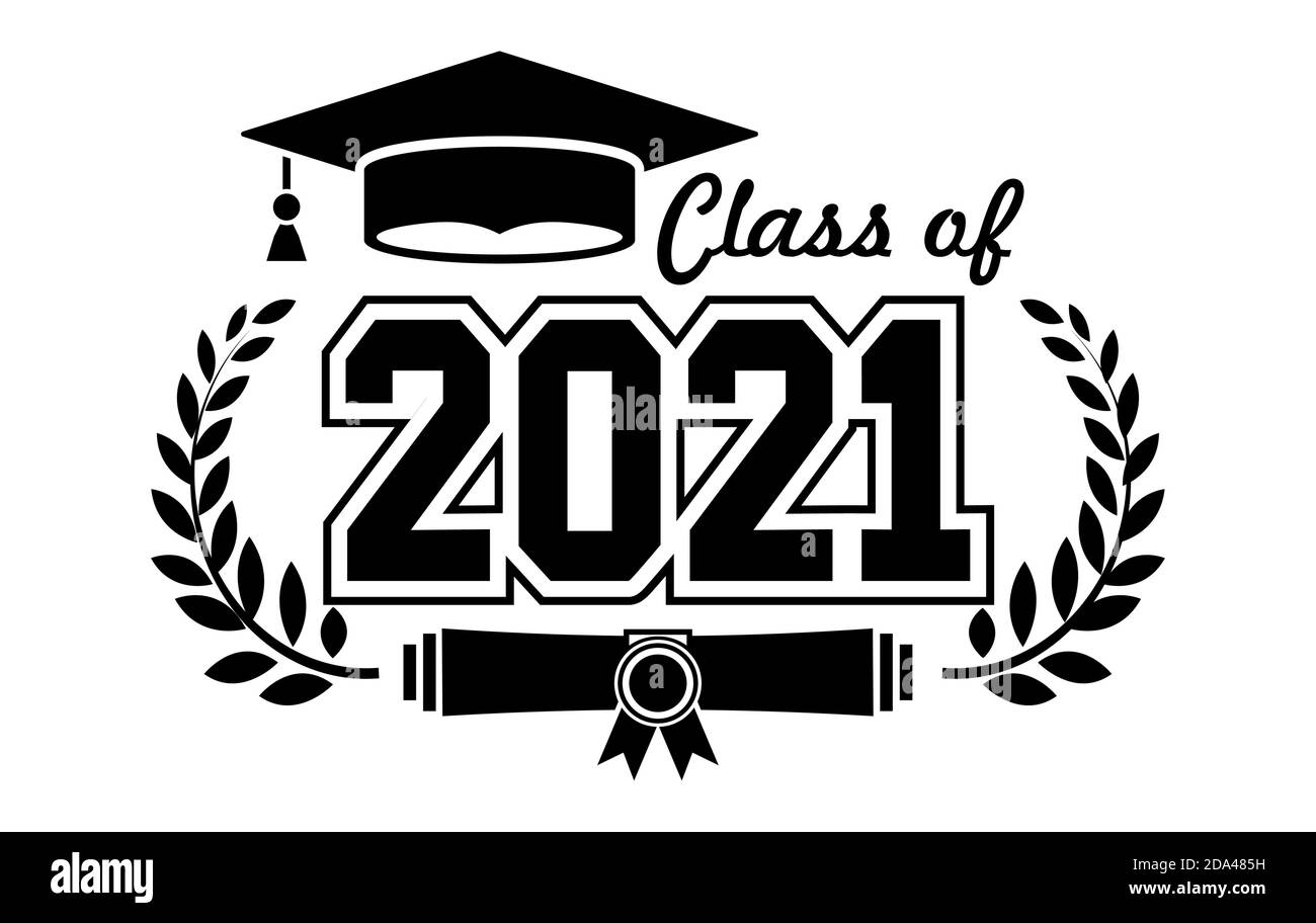 Lettering Class of 2021 for greeting, invitation card. Text for graduation design, congratulation event, T-shirt, party, high school or college gradua Stock Vector