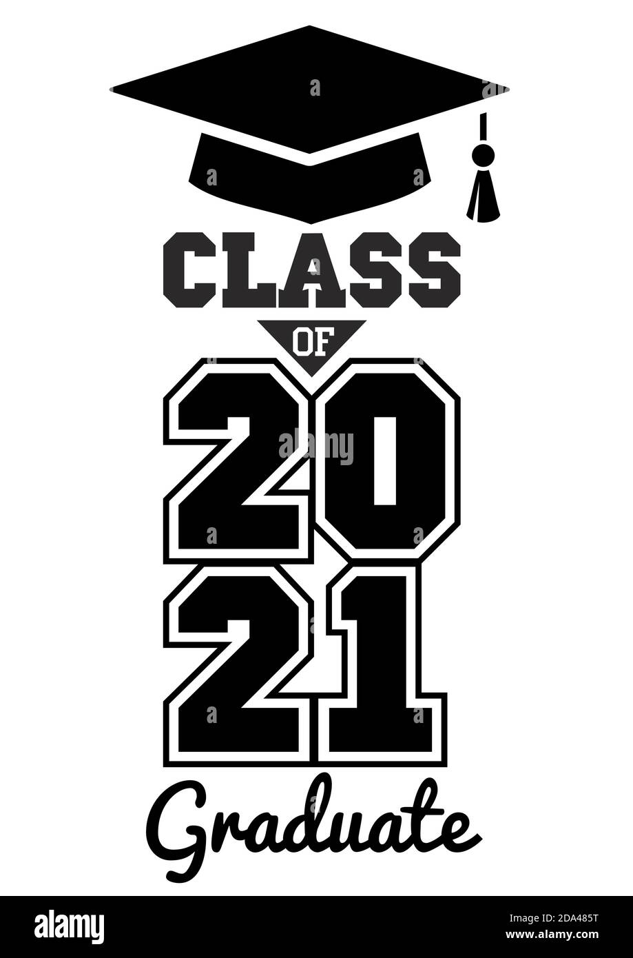 Class of 2021. The concept of design congratulations school graduation