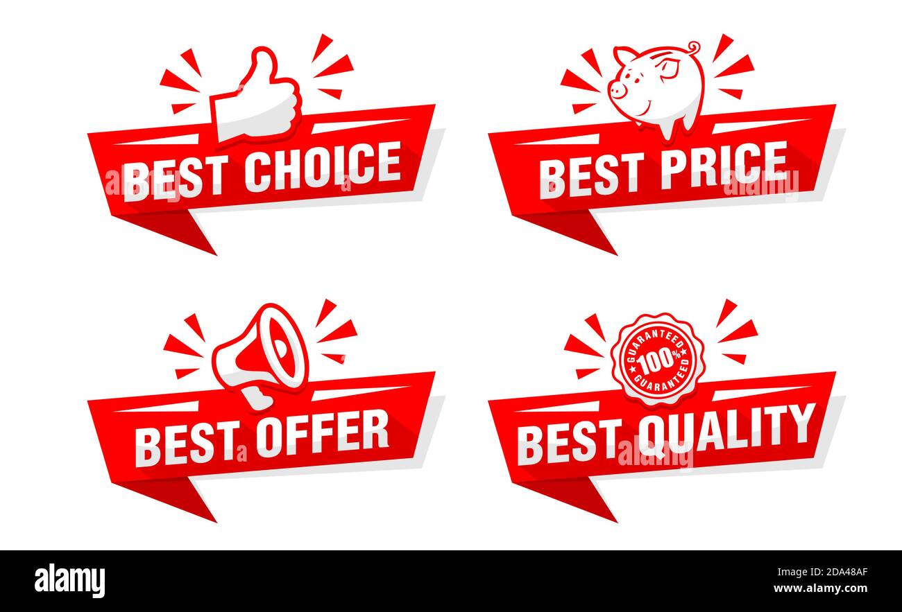 red vector banner ribbon best deal Stock Vector