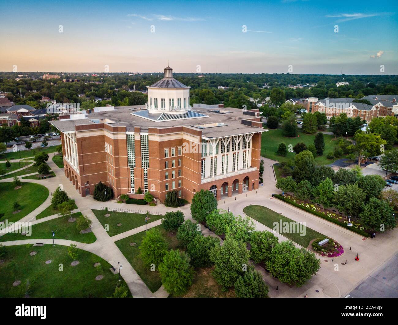 Lexington, Kentucky, August 9, 2020: Aerial  view of the William T. Young Library at the University of Kentucky in Lexington, Kentucky Stock Photo