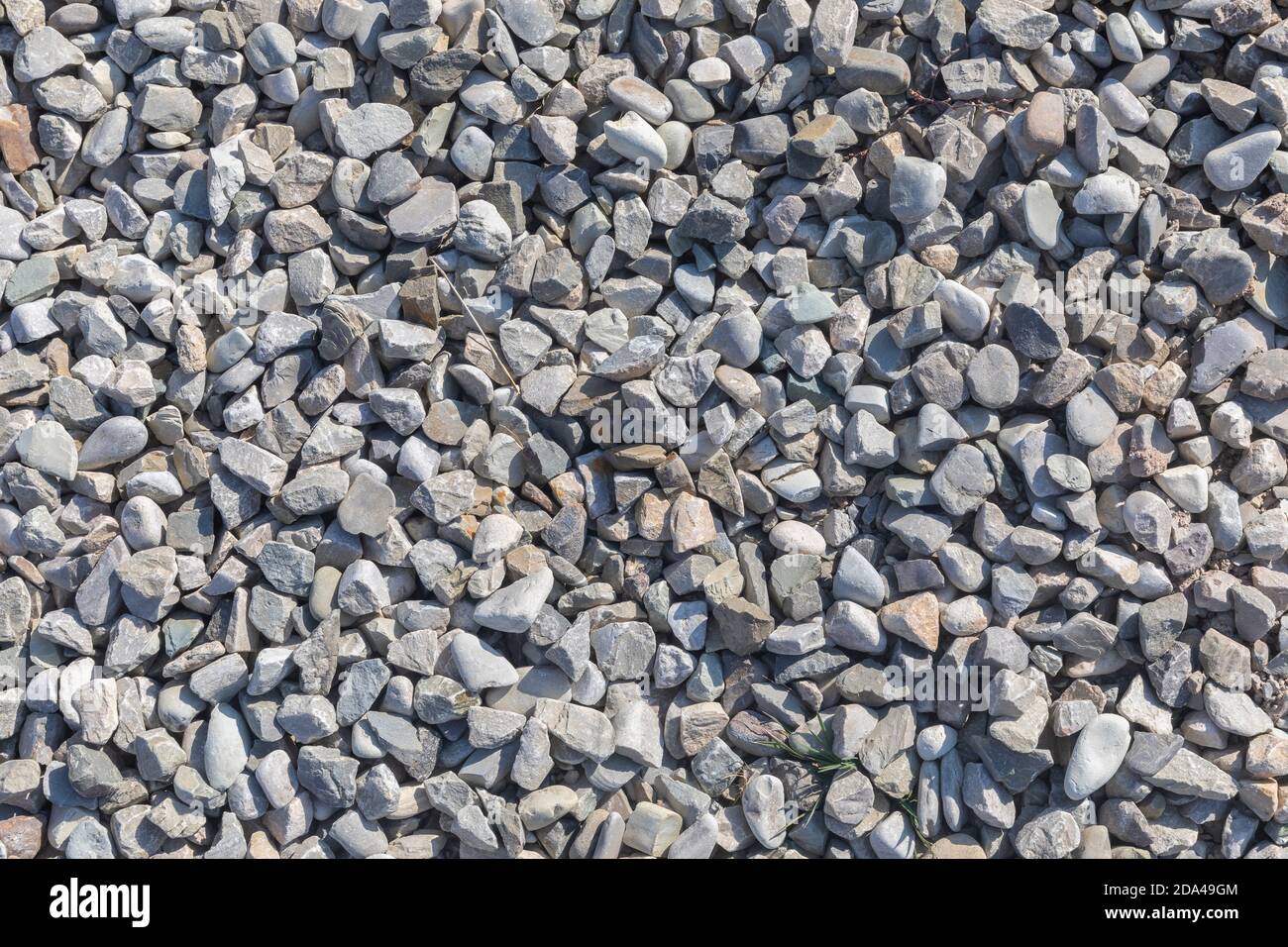 The texture of fine gravel scattered on the ground Stock Photo