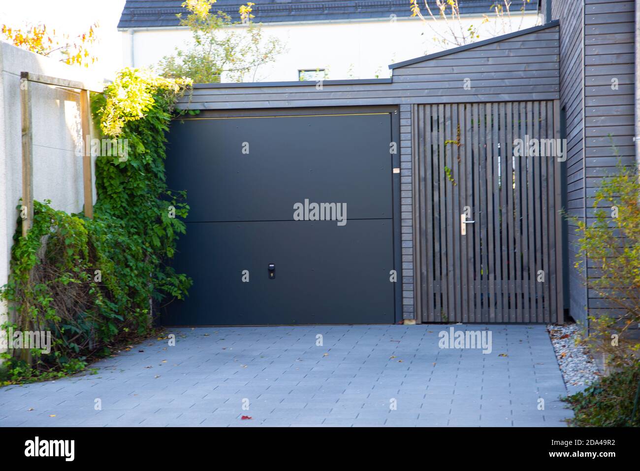 modern garage door in graphite Stock Photo Alamy