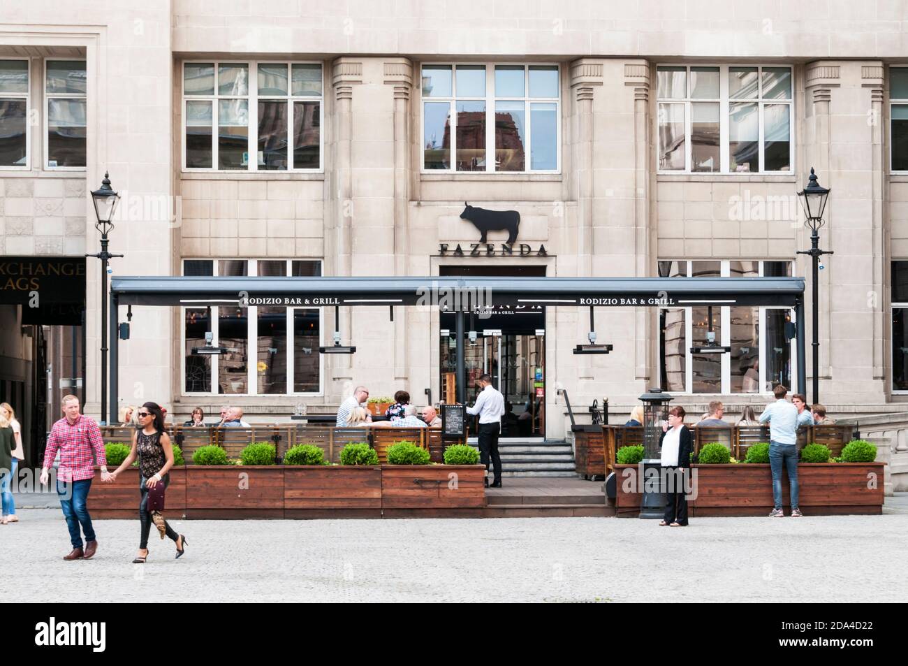 Fazenda restaurant, Exchange Flags, Liverpool.  Brazilian Rodizio restaurant. Stock Photo