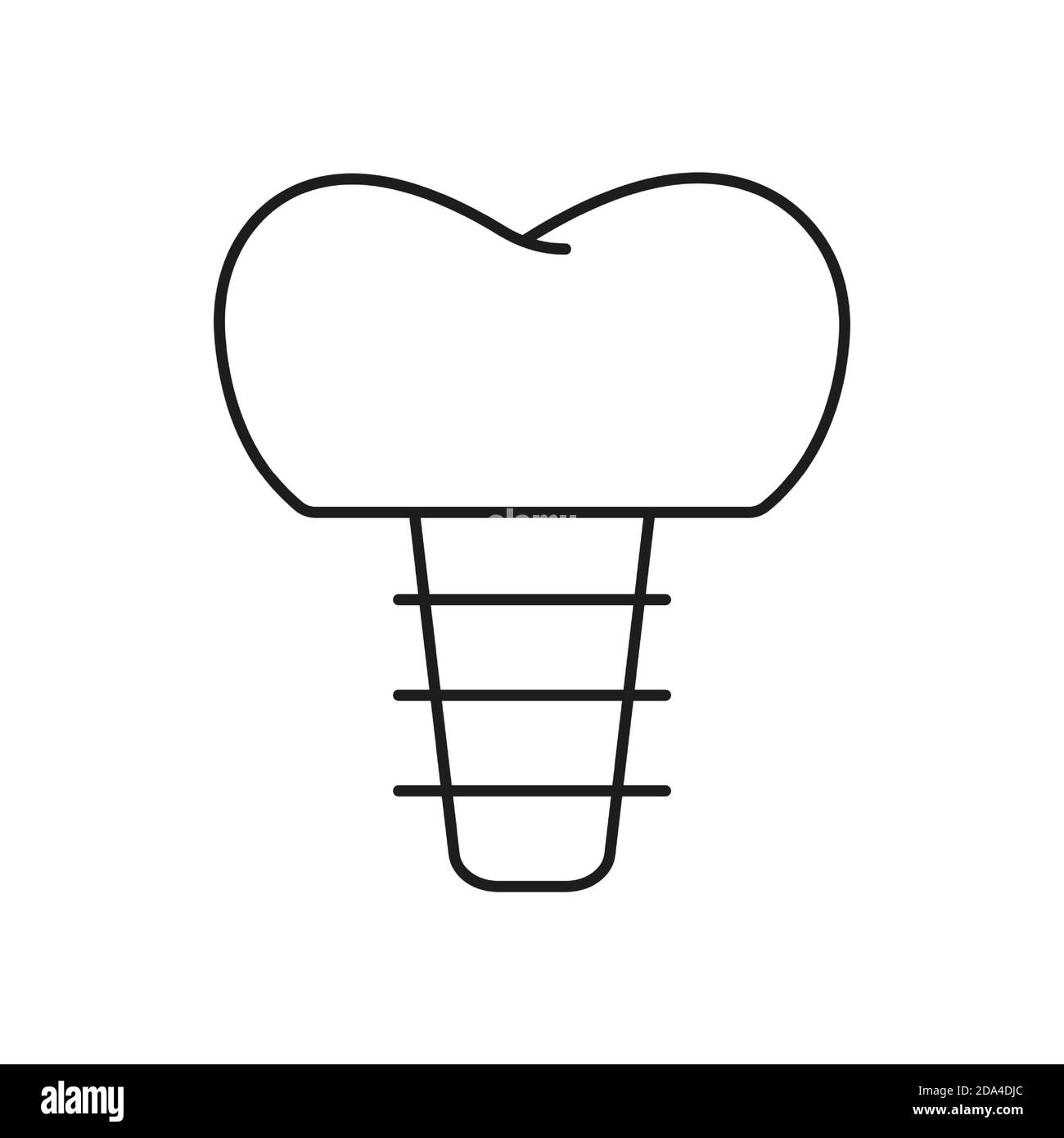 dental implant icon element of dentistry icon for mobile concept and web apps. Thin line dental implant icon can be used for web and mobile. Premium Stock Vector