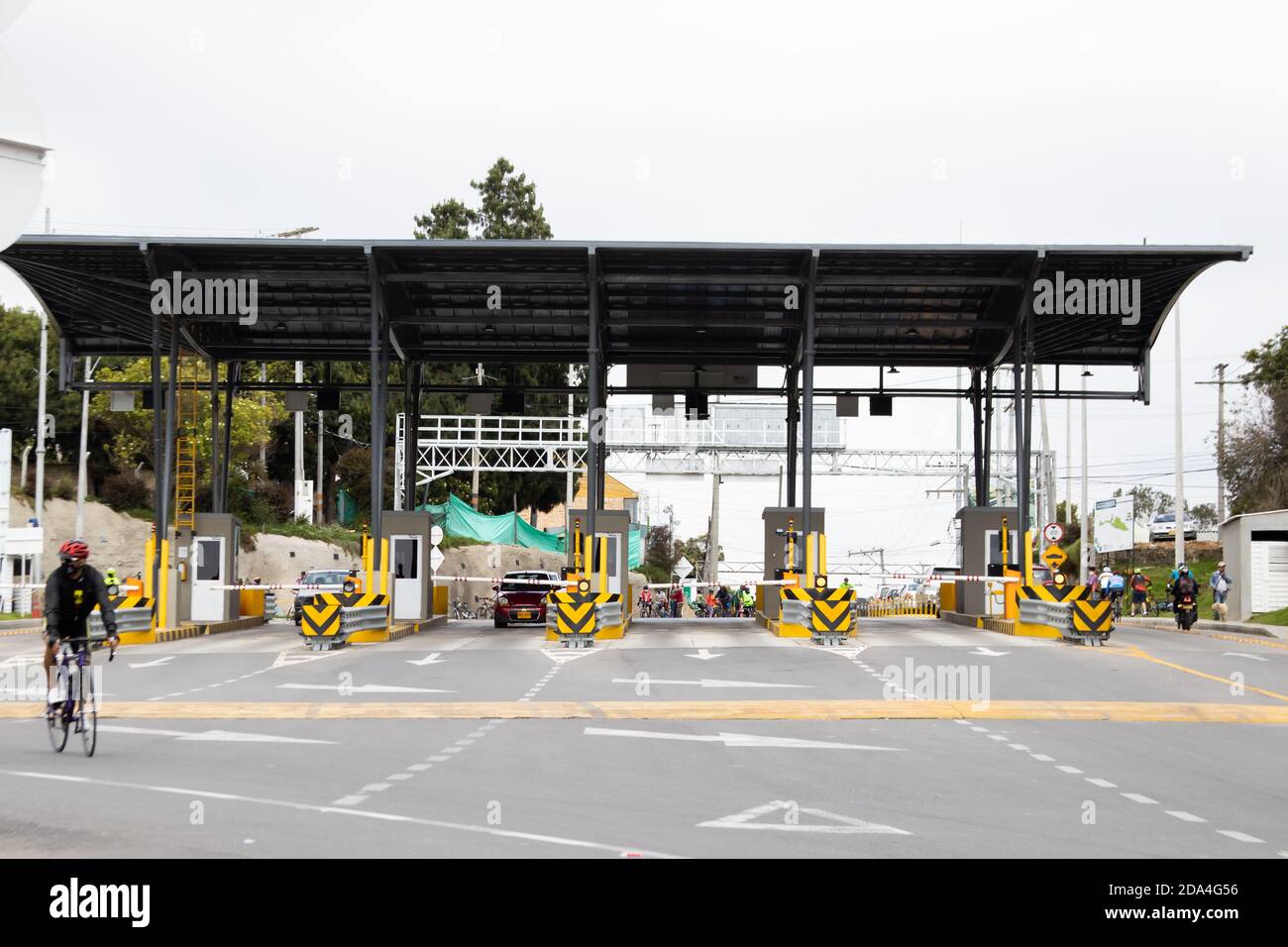 LA CALERA COLOMBIA - OCTOBER, 2020: View of Los Patios toll on the road