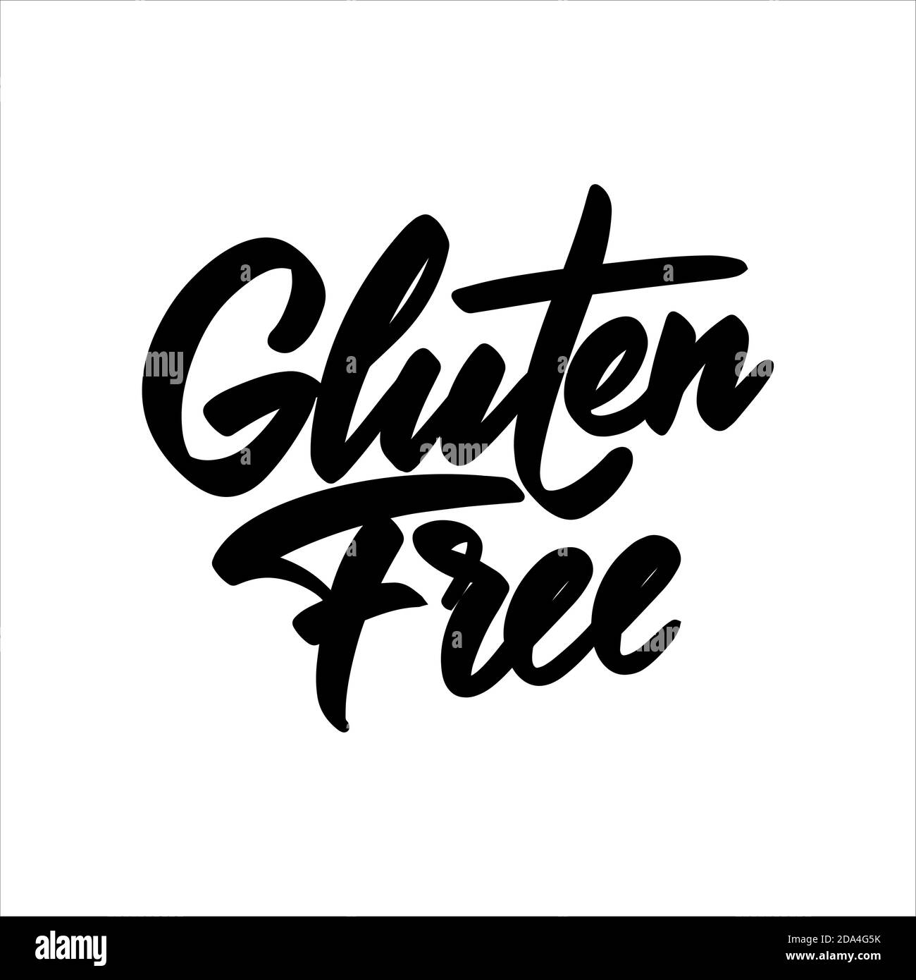 Handwritten lettering Gluten free. Vector illustration Stock Vector