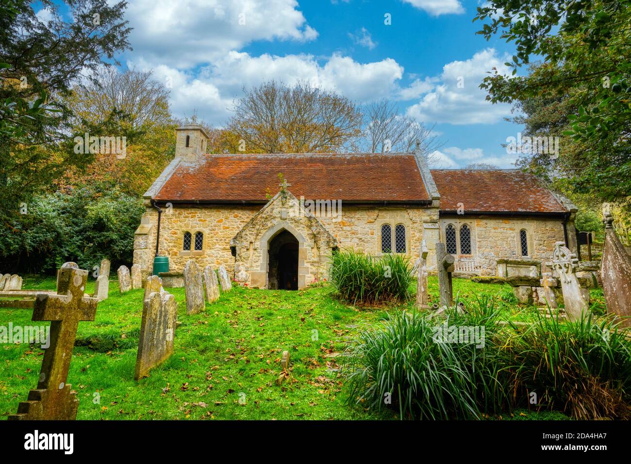 St Boniface Old Church in the village of Bonchurch, Isle of Wight. Stock Photo