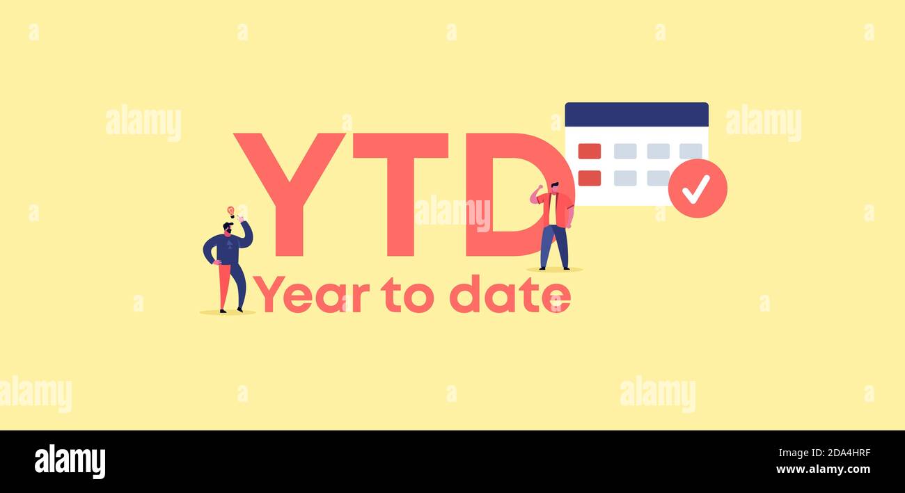 YTD year to date. Applications management advertising organization of site web discussion. Stock Vector