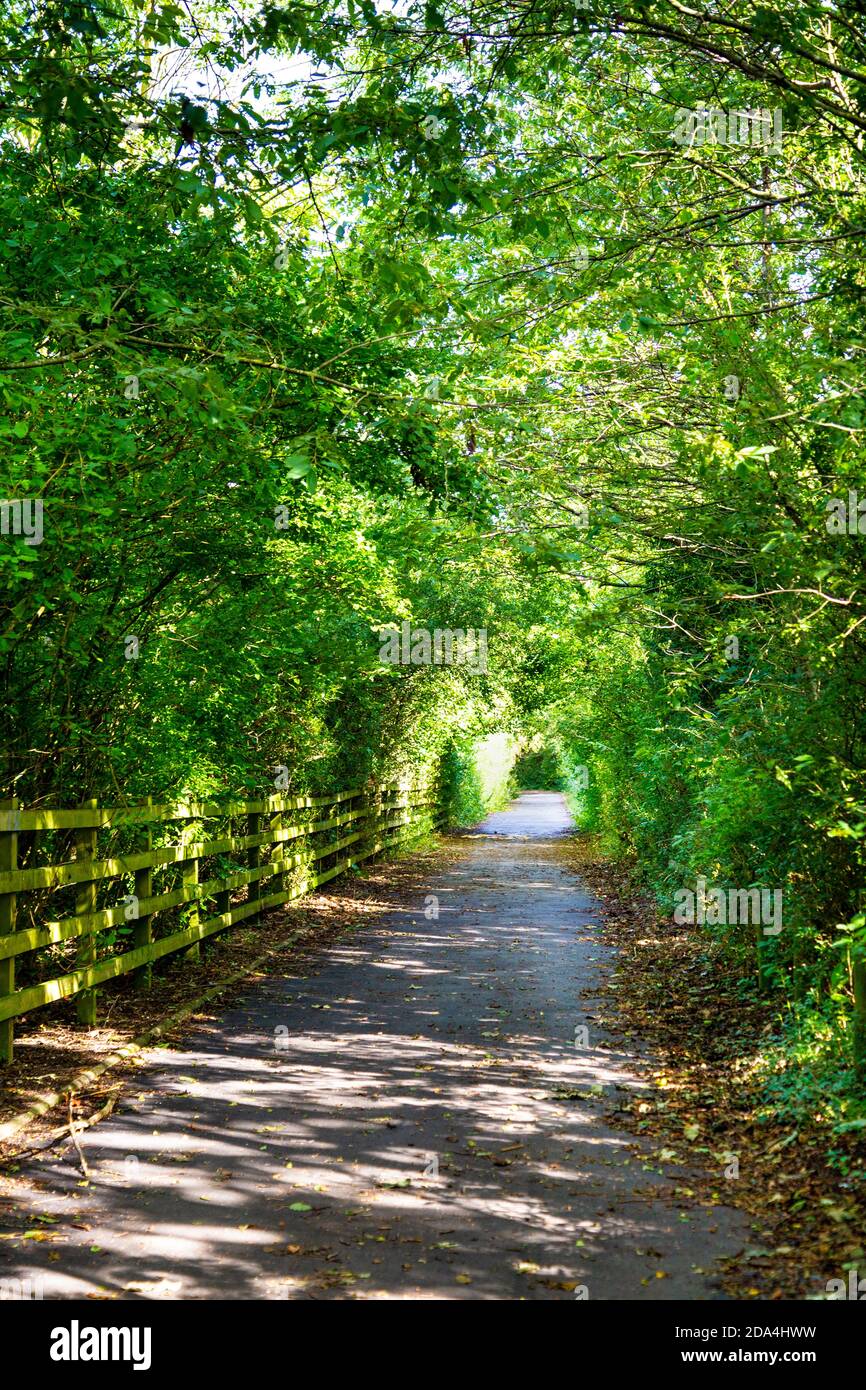 Hiking and National Cycling Network Route C12 between Baldock and Letchworth, Hertfordshire, UK Stock Photo