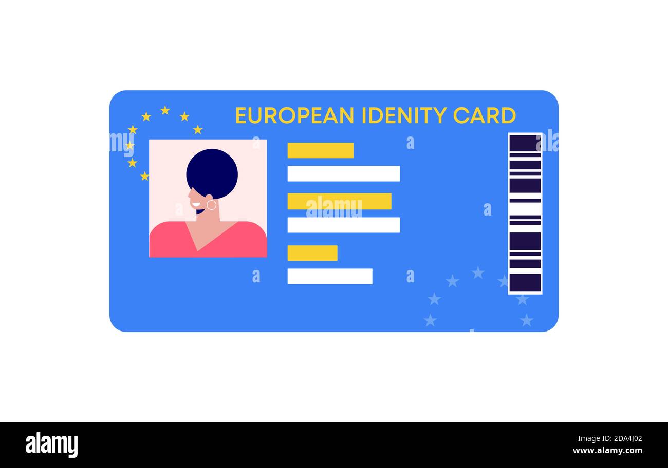 ID card EU template. European identification card with secure pass Intended For Personal Identification Card Template